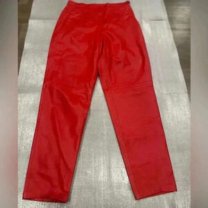 [L/XL]Vintage The Leather of Boutique Red  Lamb Leather Pants- NWOT
